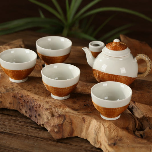 Tea set Bamboo weaving Gift box by Herisoul